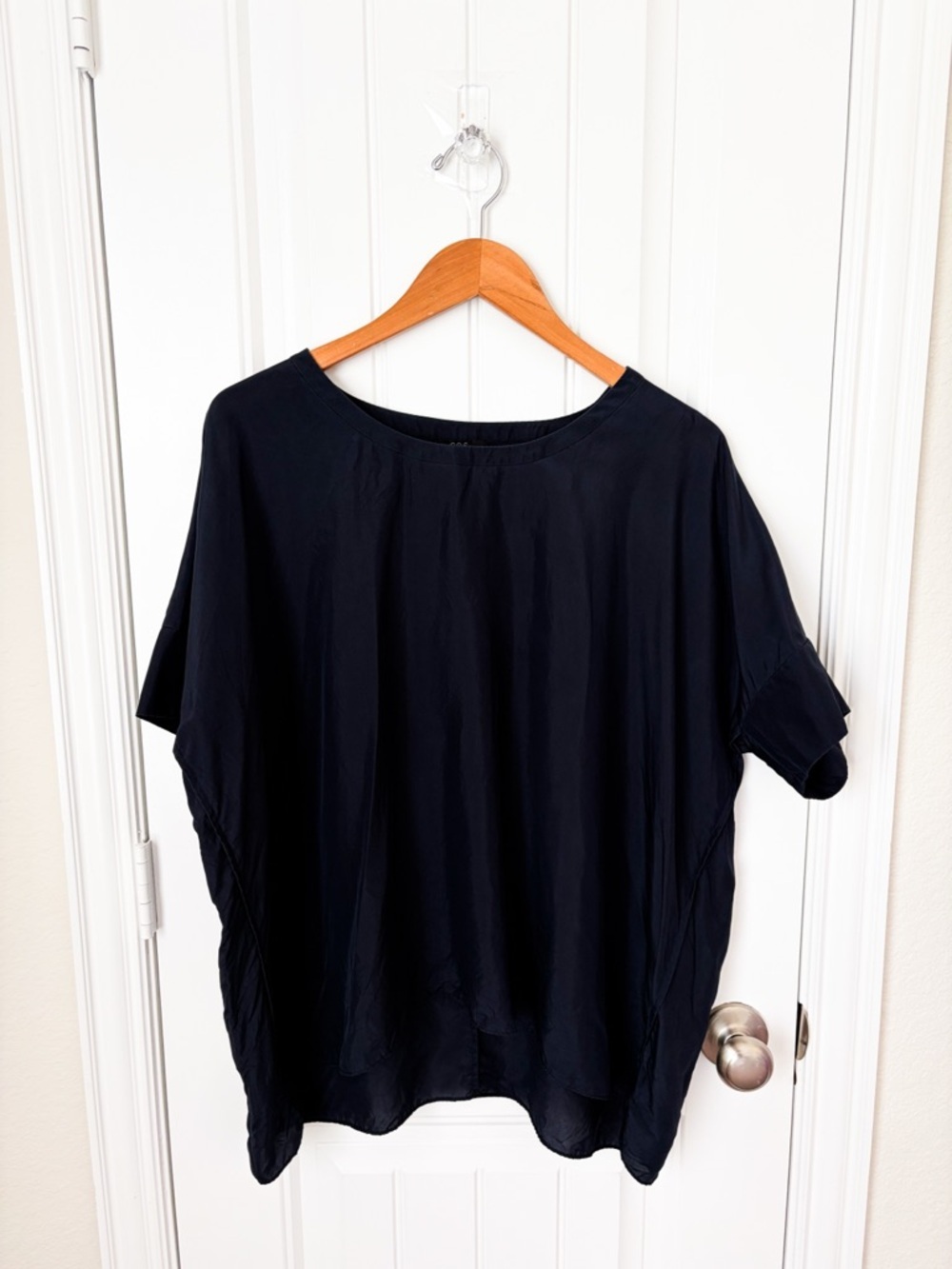 COS Oversized Silk Blouse Navy Size Small